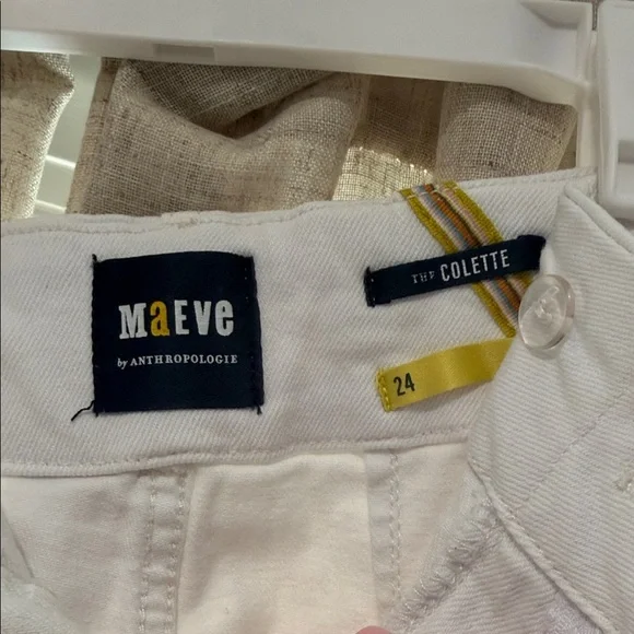 EUC Anthropologie The Colette Crop Wide-Leg Jeans by Maeve White 0/24 - Picture 6 of 9